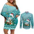 custom-heat-bbl-couples-matching-off-shoulder-short-dress-and-long-sleeve-button-shirt-christmas-vibe-2023