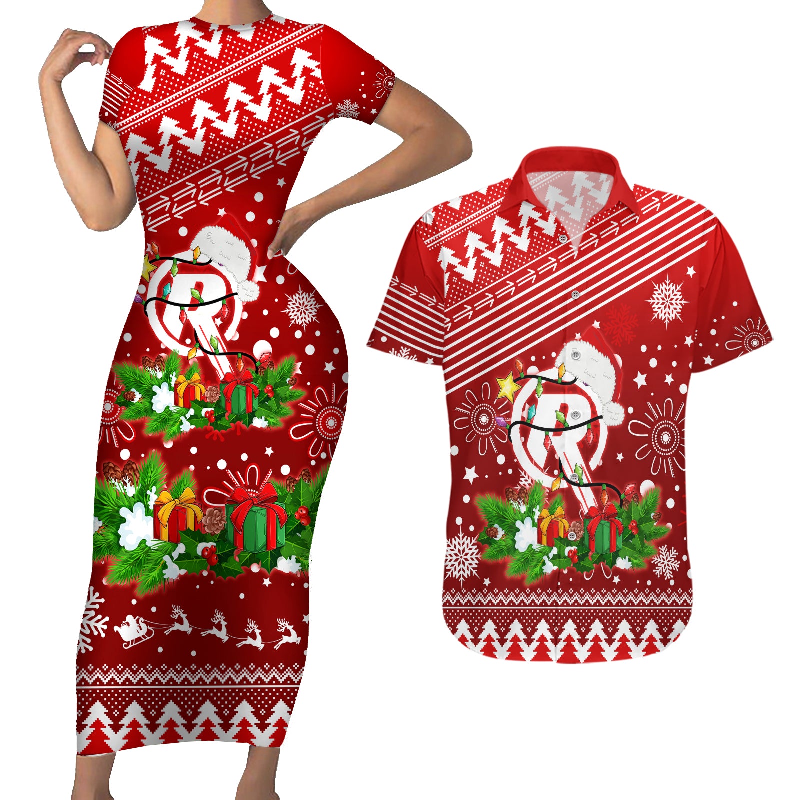 custom-renegades-bbl-couples-matching-short-sleeve-bodycon-dress-and-hawaiian-shirt-christmas-vibe-2023