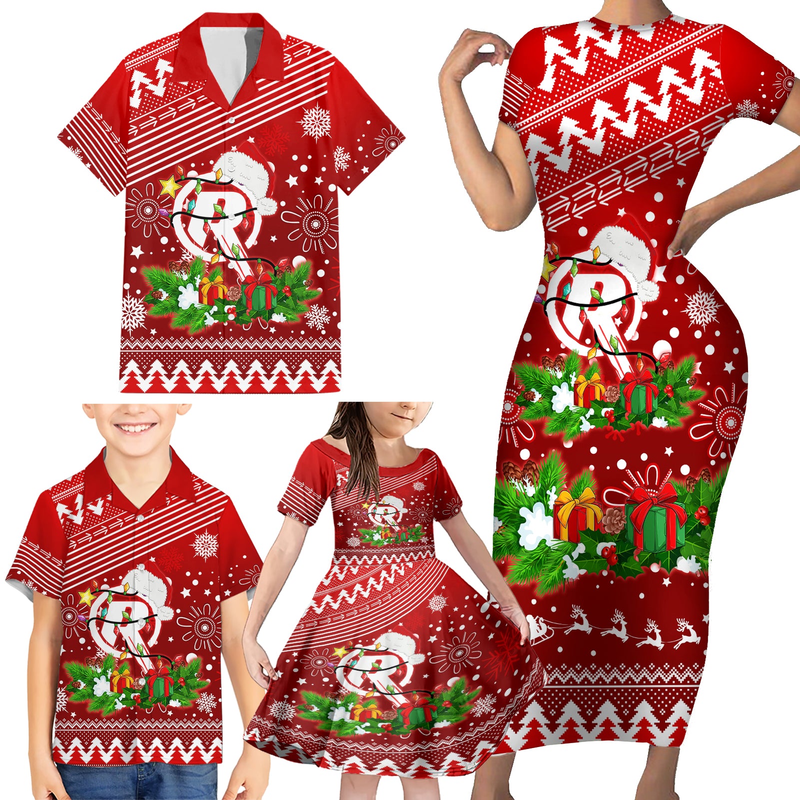 custom-renegades-bbl-family-matching-short-sleeve-bodycon-dress-and-hawaiian-shirt-christmas-vibe-2023