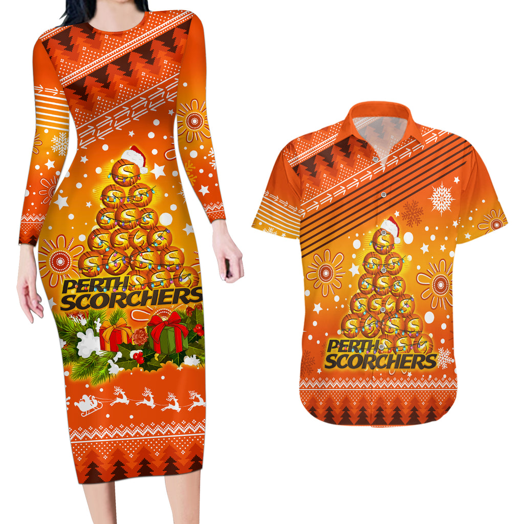custom-scorchers-bbl-couples-matching-long-sleeve-bodycon-dress-and-hawaiian-shirt-christmas-vibe-2023
