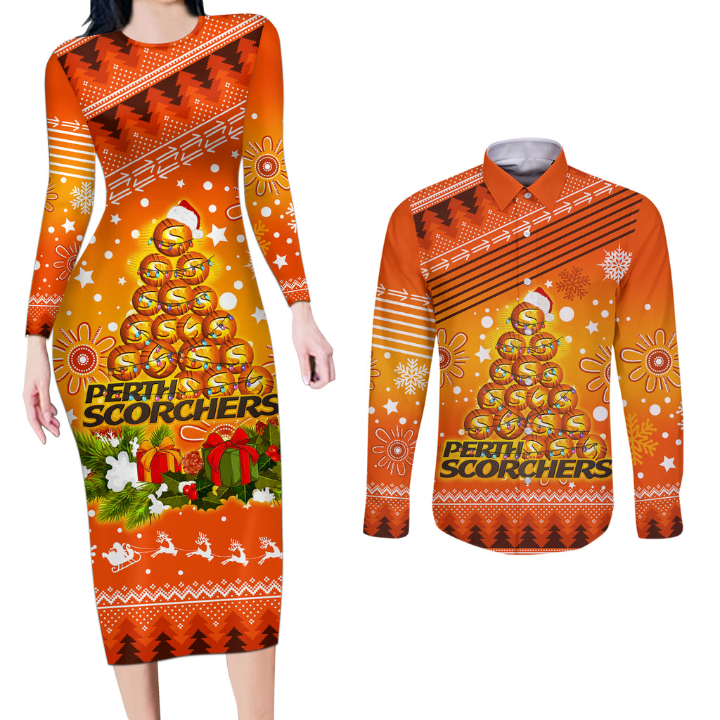 custom-scorchers-bbl-couples-matching-long-sleeve-bodycon-dress-and-long-sleeve-button-shirt-christmas-vibe-2023