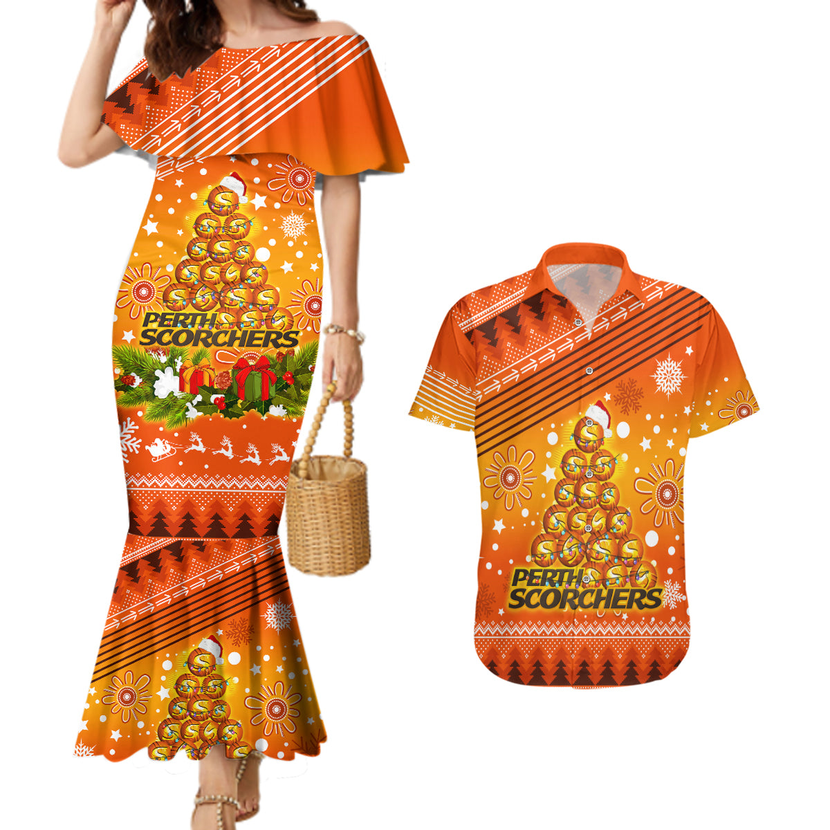 custom-scorchers-bbl-couples-matching-mermaid-dress-and-hawaiian-shirt-christmas-vibe-2023