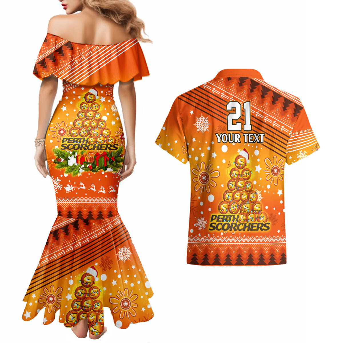 custom-scorchers-bbl-couples-matching-mermaid-dress-and-hawaiian-shirt-christmas-vibe-2023