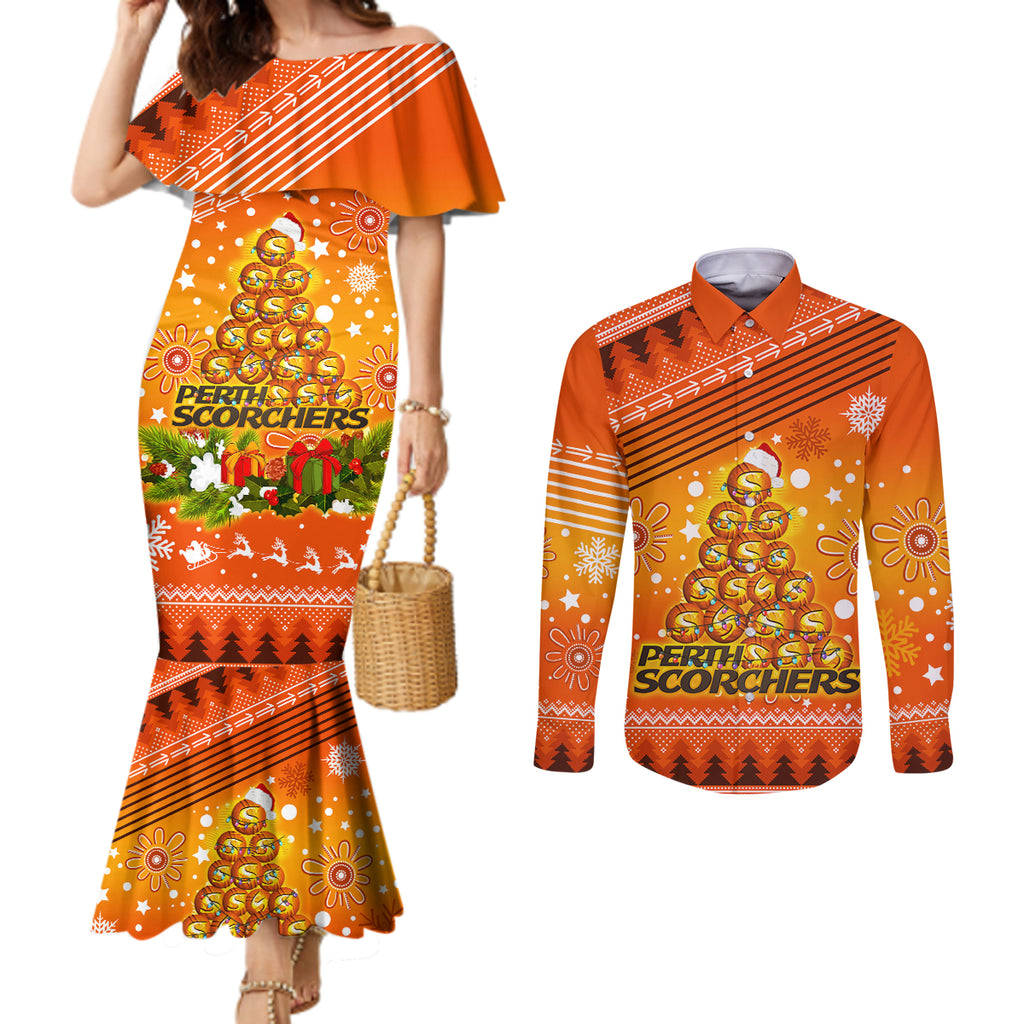 custom-scorchers-bbl-couples-matching-mermaid-dress-and-long-sleeve-button-shirt-christmas-vibe-2023