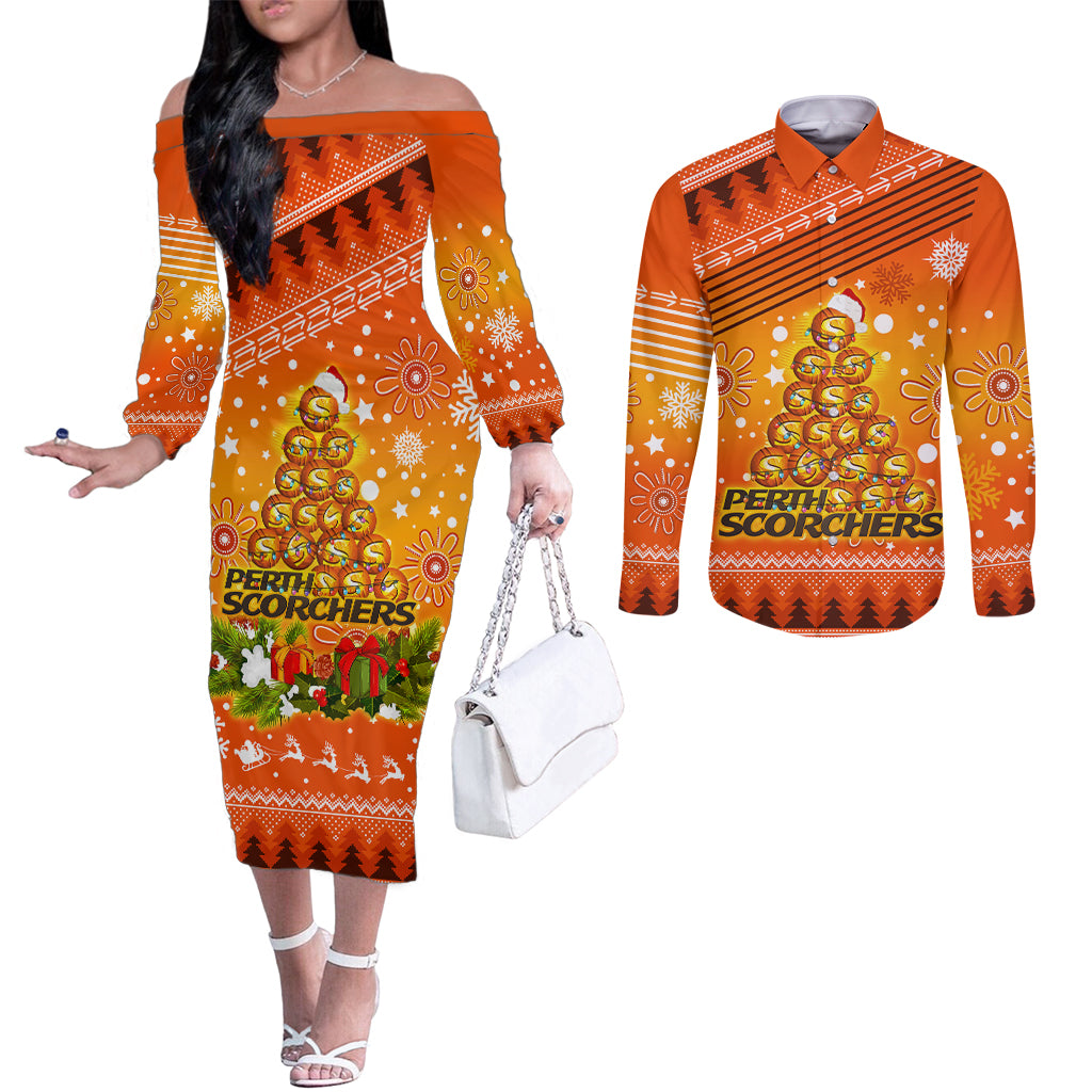 custom-scorchers-bbl-couples-matching-off-the-shoulder-long-sleeve-dress-and-long-sleeve-button-shirt-christmas-vibe-2023