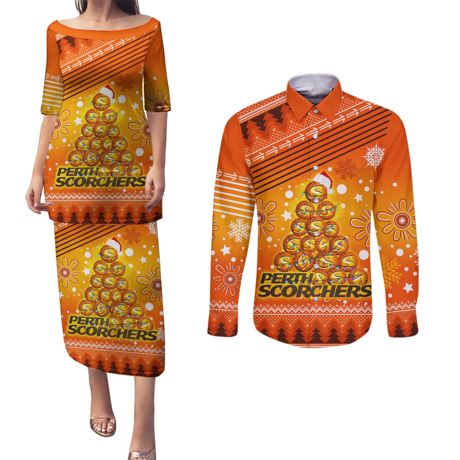 custom-scorchers-bbl-couples-matching-puletasi-dress-and-long-sleeve-button-shirt-christmas-vibe-2023