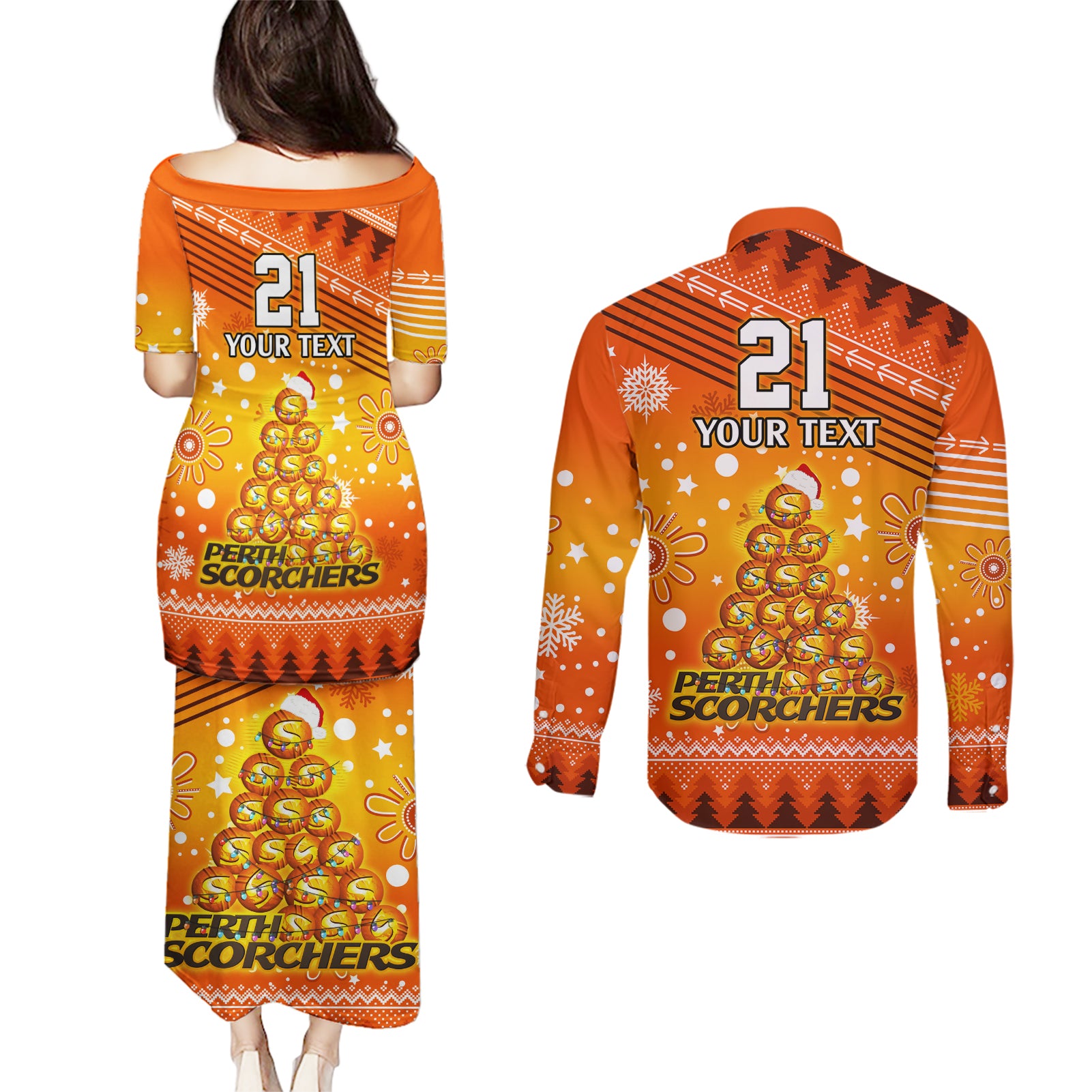 custom-scorchers-bbl-couples-matching-puletasi-dress-and-long-sleeve-button-shirt-christmas-vibe-2023