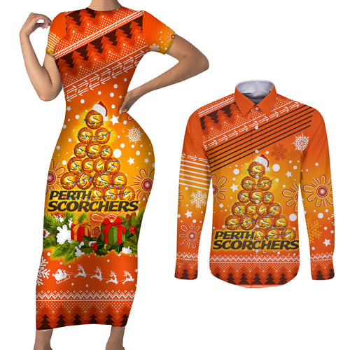 custom-scorchers-bbl-couples-matching-short-sleeve-bodycon-dress-and-long-sleeve-button-shirt-christmas-vibe-2023