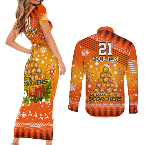 custom-scorchers-bbl-couples-matching-short-sleeve-bodycon-dress-and-long-sleeve-button-shirt-christmas-vibe-2023