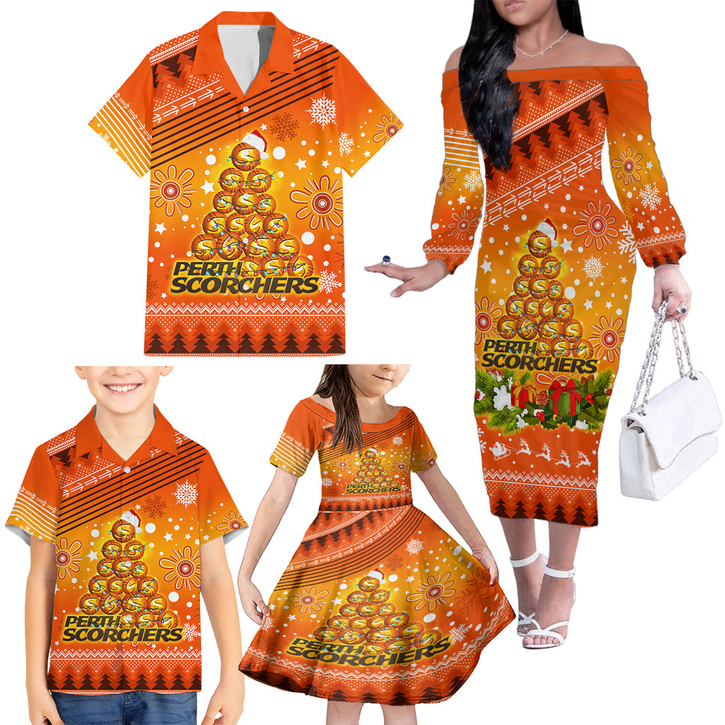 custom-scorchers-bbl-family-matching-off-shoulder-long-sleeve-dress-and-hawaiian-shirt-christmas-vibe-2023