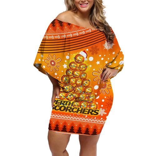 custom-scorchers-bbl-family-matching-off-shoulder-short-dress-and-hawaiian-shirt-christmas-vibe-2023