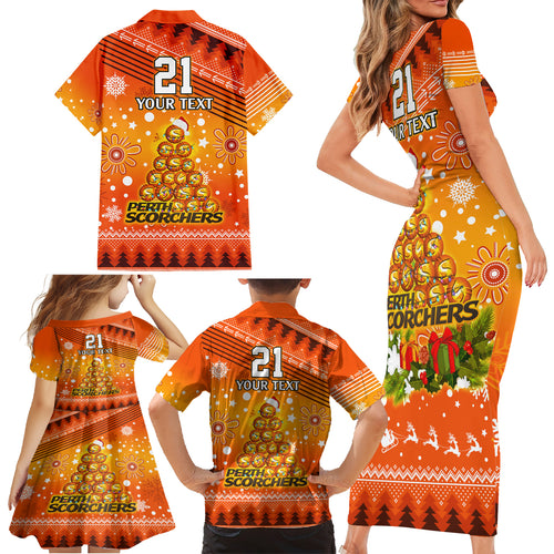 custom-scorchers-bbl-family-matching-short-sleeve-bodycon-dress-and-hawaiian-shirt-christmas-vibe-2023