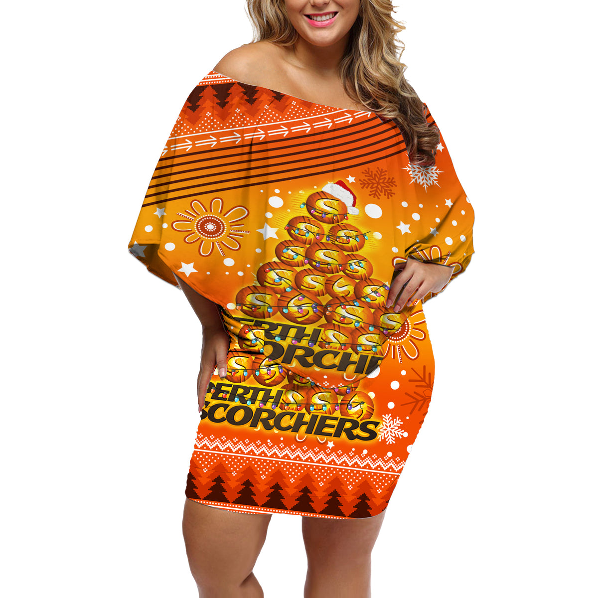 custom-scorchers-bbl-off-shoulder-short-dress-christmas-vibe-2023