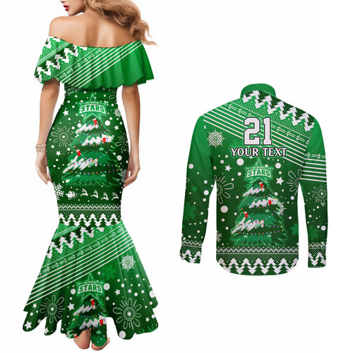 custom-stars-bbl-couples-matching-mermaid-dress-and-long-sleeve-button-shirt-christmas-vibe-2023