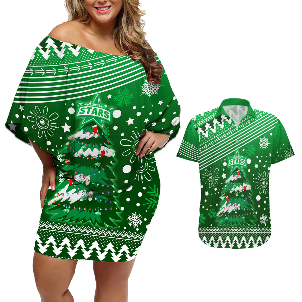 custom-stars-bbl-couples-matching-off-shoulder-short-dress-and-hawaiian-shirt-christmas-vibe-2023