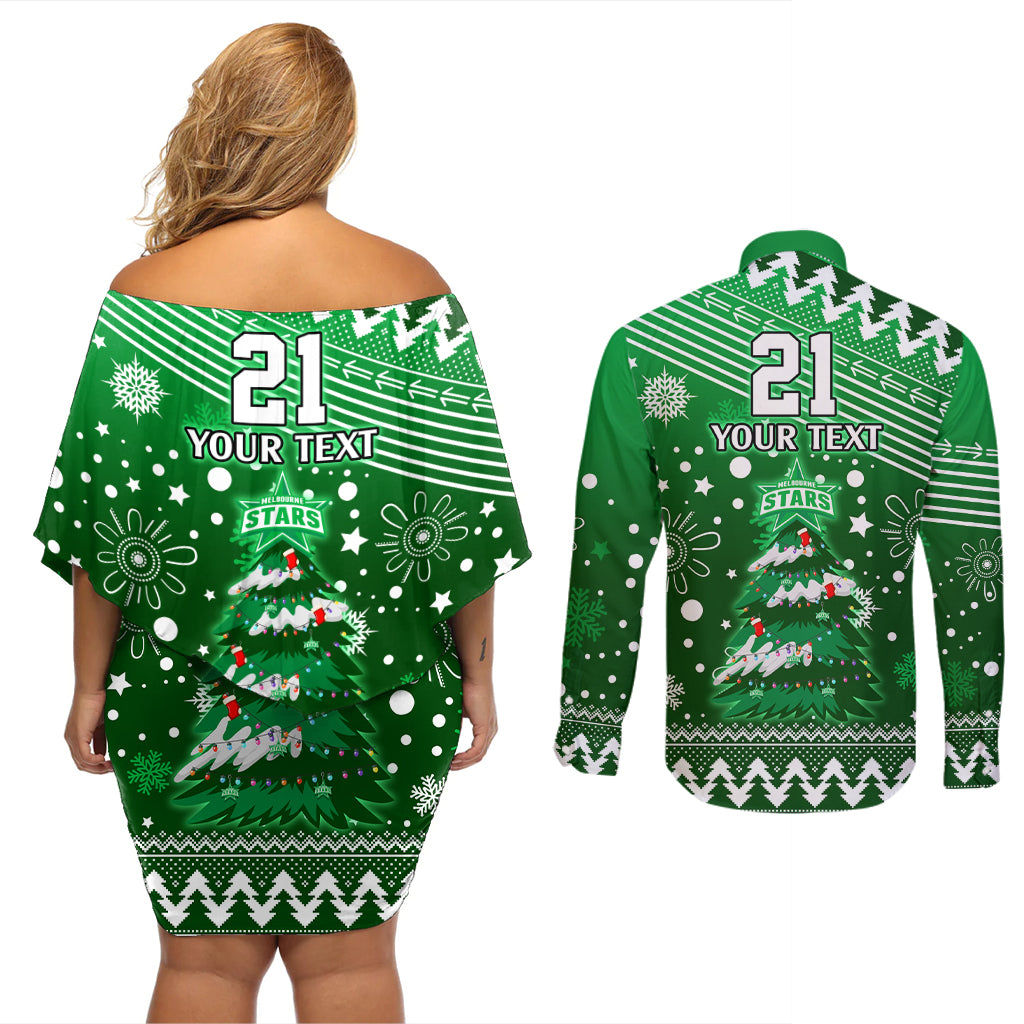 custom-stars-bbl-couples-matching-off-shoulder-short-dress-and-long-sleeve-button-shirt-christmas-vibe-2023