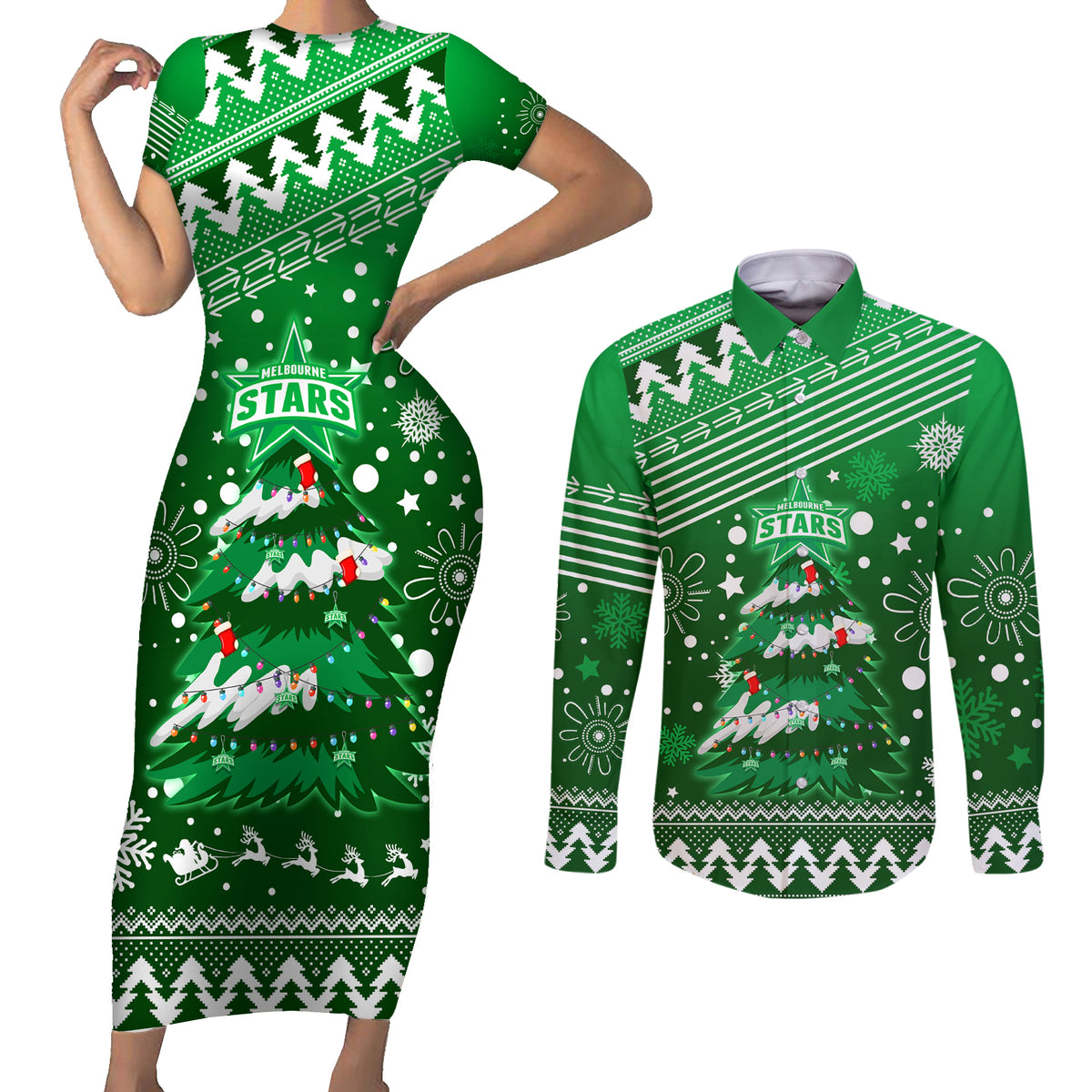 custom-stars-bbl-couples-matching-short-sleeve-bodycon-dress-and-long-sleeve-button-shirt-christmas-vibe-2023
