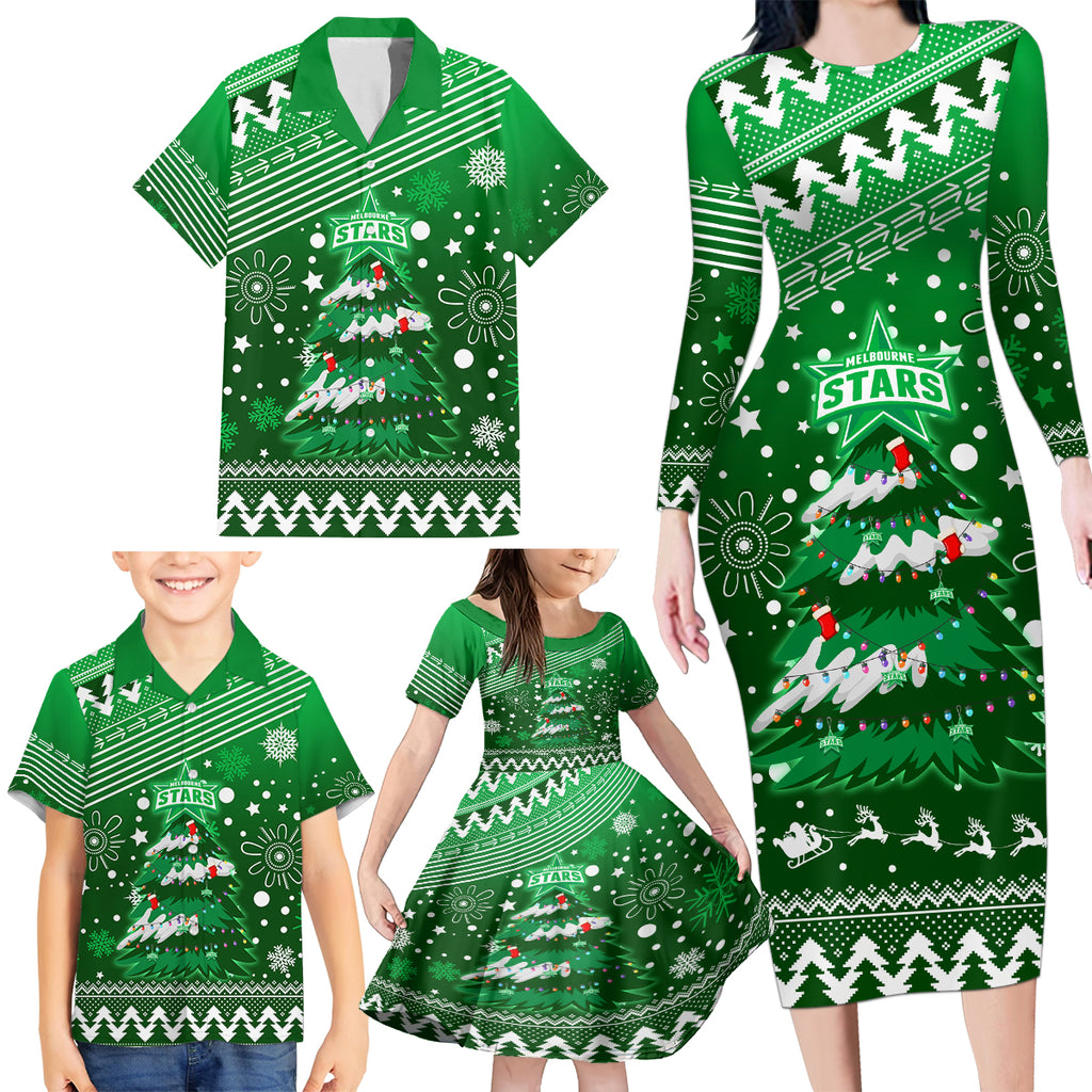 custom-stars-bbl-family-matching-long-sleeve-bodycon-dress-and-hawaiian-shirt-christmas-vibe-2023
