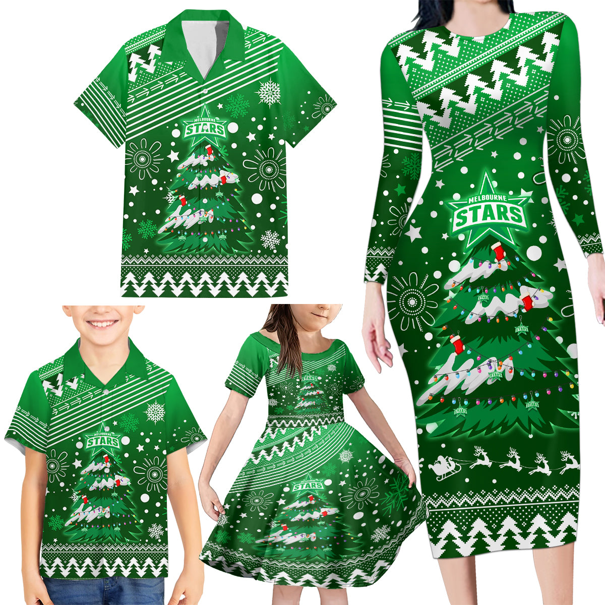 custom-stars-bbl-family-matching-long-sleeve-bodycon-dress-and-hawaiian-shirt-christmas-vibe-2023