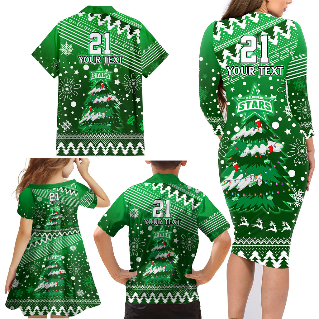 custom-stars-bbl-family-matching-long-sleeve-bodycon-dress-and-hawaiian-shirt-christmas-vibe-2023