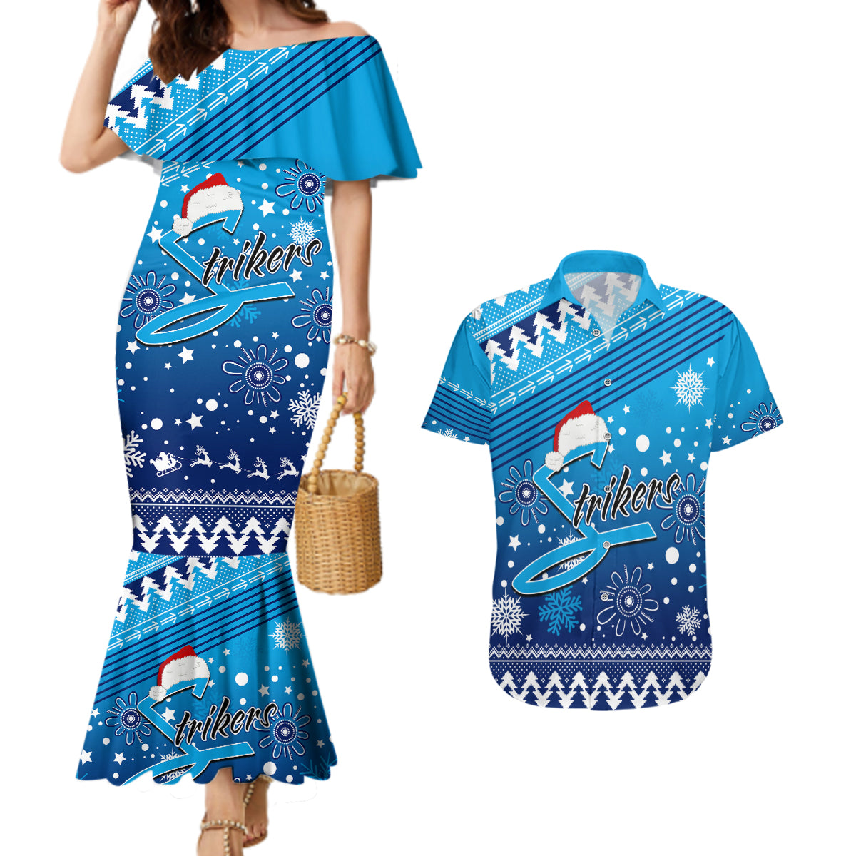 custom-strikers-bbl-couples-matching-mermaid-dress-and-hawaiian-shirt-christmas-vibe-2023