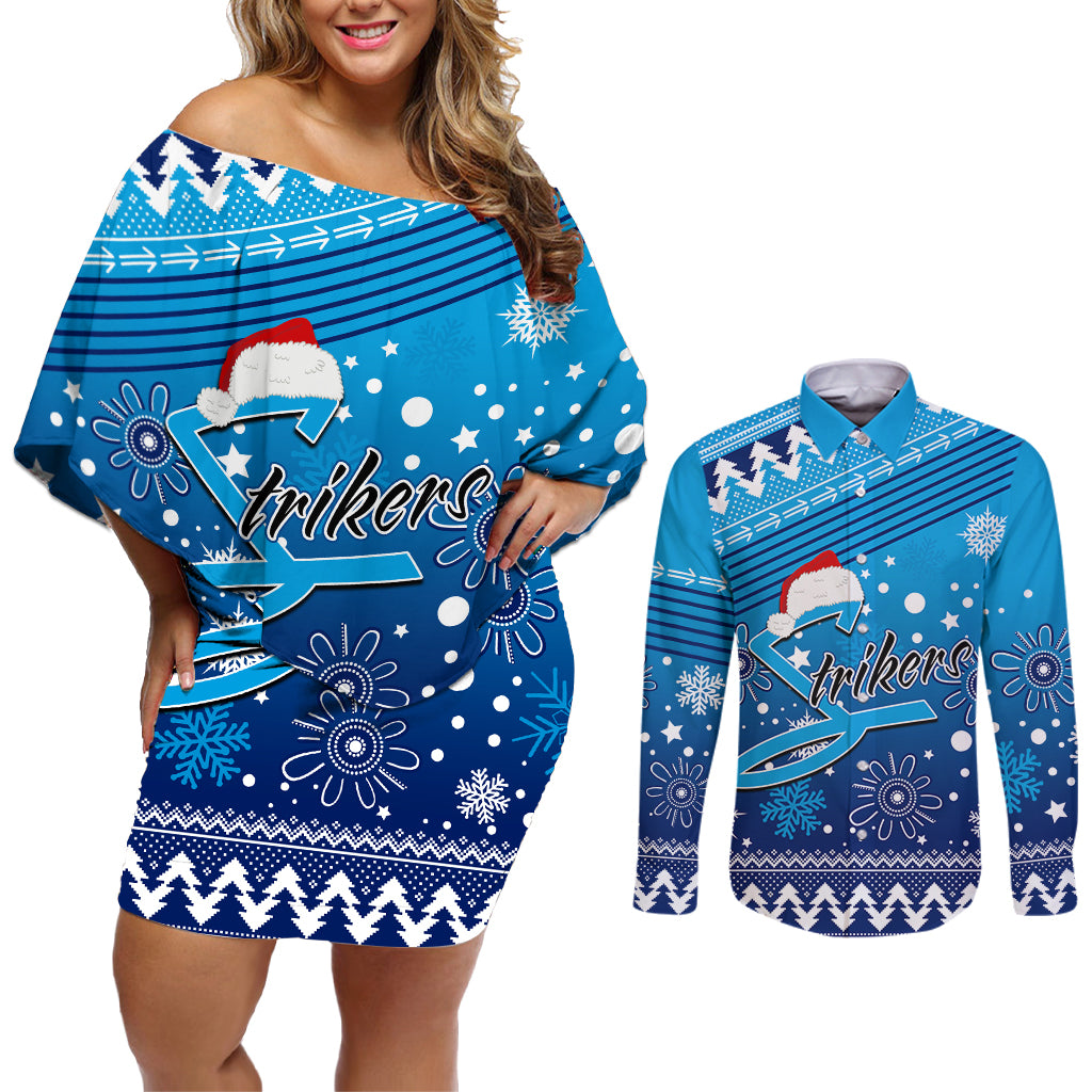 custom-strikers-bbl-couples-matching-off-shoulder-short-dress-and-long-sleeve-button-shirt-christmas-vibe-2023