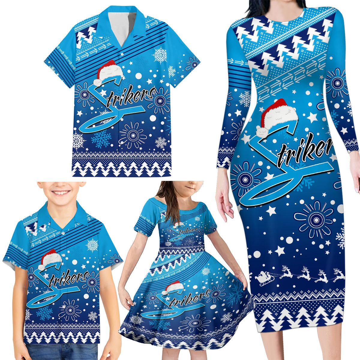 custom-strikers-bbl-family-matching-long-sleeve-bodycon-dress-and-hawaiian-shirt-christmas-vibe-2023
