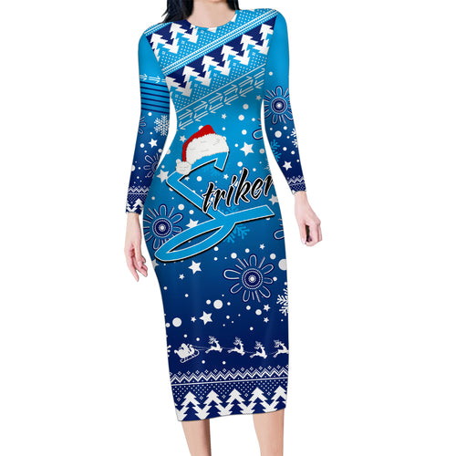 custom-strikers-bbl-family-matching-long-sleeve-bodycon-dress-and-hawaiian-shirt-christmas-vibe-2023