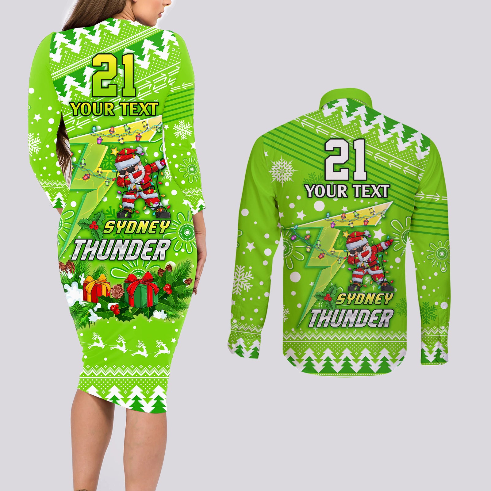 custom-thunder-bbl-couples-matching-long-sleeve-bodycon-dress-and-long-sleeve-button-shirt-christmas-vibe-2023