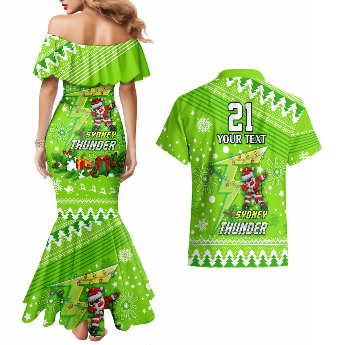 custom-thunder-bbl-couples-matching-mermaid-dress-and-hawaiian-shirt-christmas-vibe-2023
