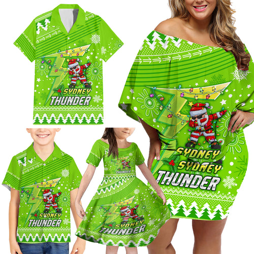custom-thunder-bbl-family-matching-off-shoulder-short-dress-and-hawaiian-shirt-christmas-vibe-2023
