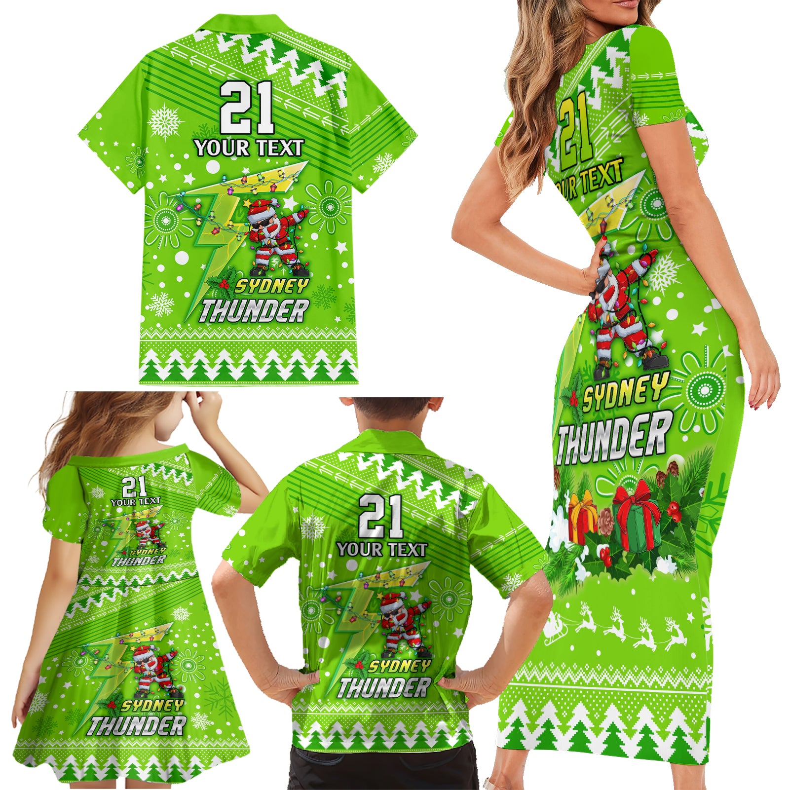 custom-thunder-bbl-family-matching-short-sleeve-bodycon-dress-and-hawaiian-shirt-christmas-vibe-2023