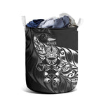 New Zealand Lawn Bowls Laundry Basket Black Maori Warrior Tribal Silver Fern - Aussie Hoodie