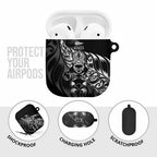New Zealand Lawn Bowls AirPods Case Black Maori Warrior Tribal Silver Fern - Aussie Hoodie
