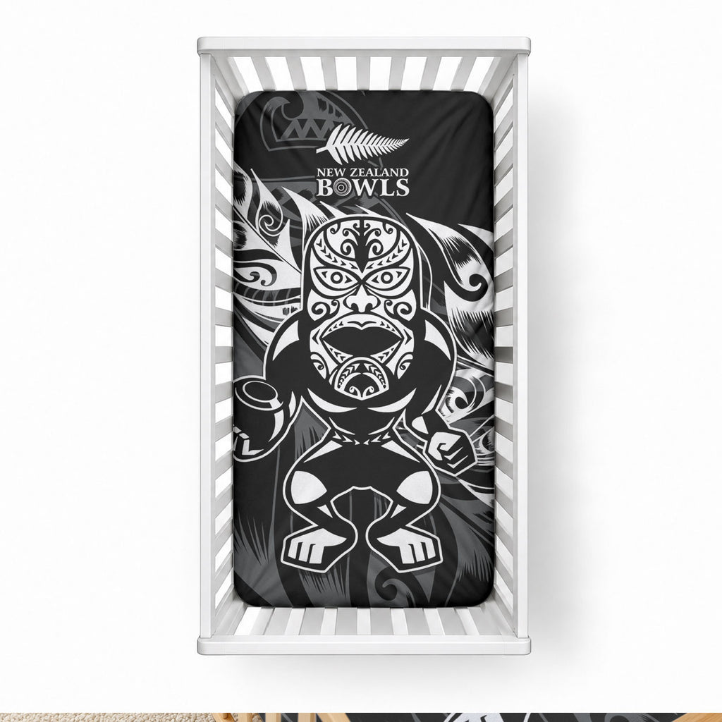 New Zealand Lawn Bowls Baby Bed Cover Black Maori Warrior Tribal Silver Fern