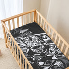 New Zealand Lawn Bowls Baby Bed Cover Black Maori Warrior Tribal Silver Fern