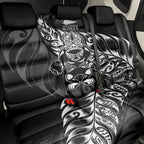 New Zealand Lawn Bowls Back Car Seat Cover Black Maori Warrior Tribal Silver Fern - Aussie Hoodie
