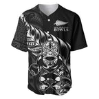 New Zealand Lawn Bowls Custom Baseball Jersey Black Maori Warrior Tribal Silver Fern - Aussie Hoodie
