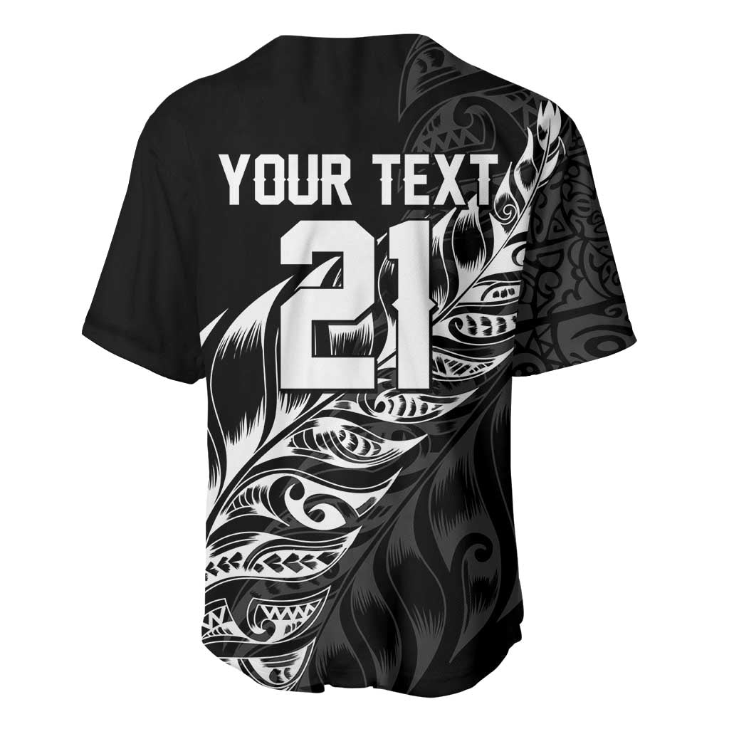 New Zealand Lawn Bowls Custom Baseball Jersey Black Maori Warrior Tribal Silver Fern - Aussie Hoodie