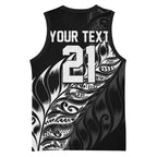 New Zealand Lawn Bowls Custom Basketball Jersey Black Maori Warrior Tribal Silver Fern - Aussie Hoodie
