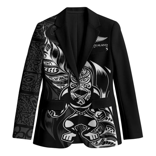 New Zealand Lawn Bowls Custom Blazer Black Maori Warrior Tribal Silver Fern - Aussie Hoodie