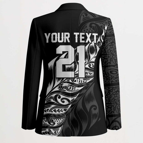 New Zealand Lawn Bowls Custom Blazer Black Maori Warrior Tribal Silver Fern - Aussie Hoodie