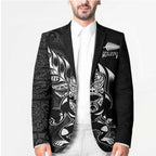 New Zealand Lawn Bowls Custom Blazer Black Maori Warrior Tribal Silver Fern - Aussie Hoodie