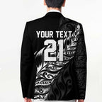 New Zealand Lawn Bowls Custom Blazer Black Maori Warrior Tribal Silver Fern - Aussie Hoodie