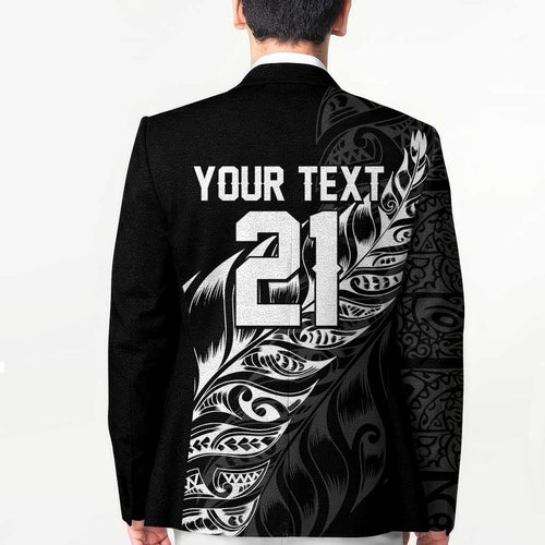 New Zealand Lawn Bowls Custom Blazer Black Maori Warrior Tribal Silver Fern - Aussie Hoodie
