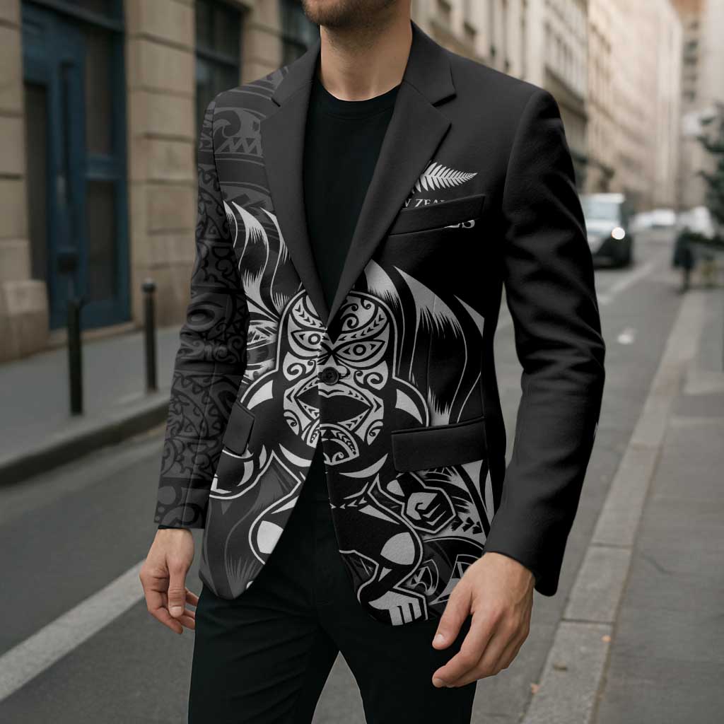 New Zealand Lawn Bowls Custom Blazer Black Maori Warrior Tribal Silver Fern - Aussie Hoodie