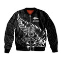 New Zealand Lawn Bowls Custom Bomber Jacket Black Maori Warrior Tribal Silver Fern - Aussie Hoodie