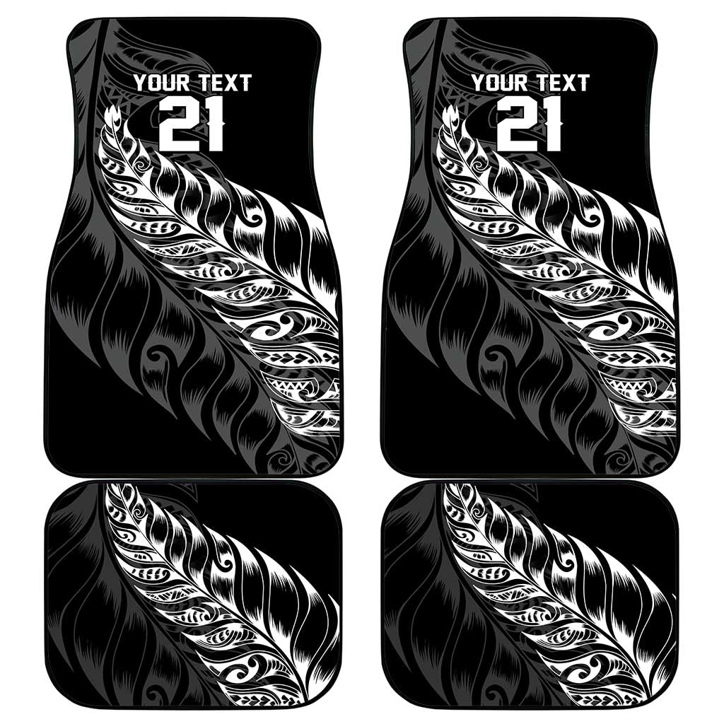 New Zealand Lawn Bowls Custom Car Mats Black Maori Warrior Tribal Silver Fern - Aussie Hoodie