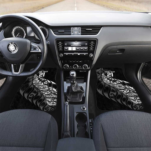 New Zealand Lawn Bowls Custom Car Mats Black Maori Warrior Tribal Silver Fern - Aussie Hoodie