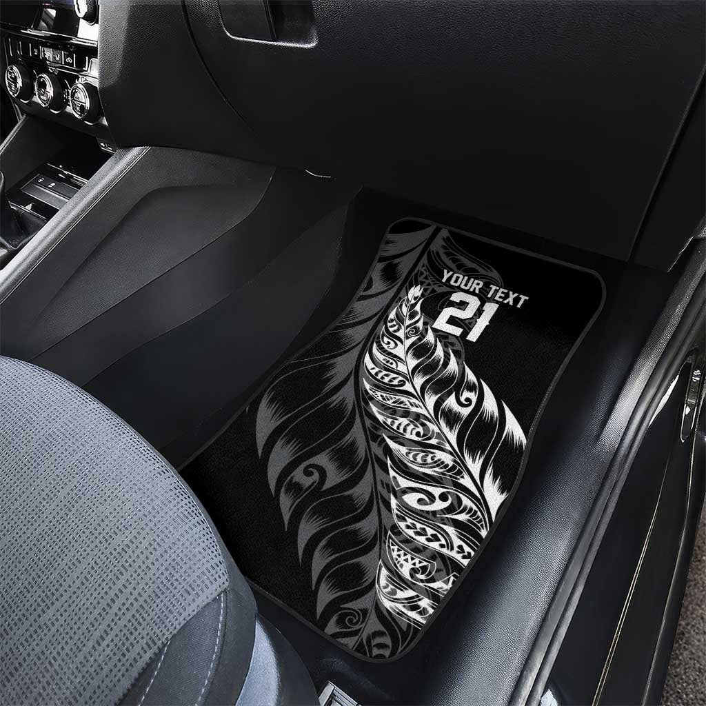 New Zealand Lawn Bowls Custom Car Mats Black Maori Warrior Tribal Silver Fern - Aussie Hoodie